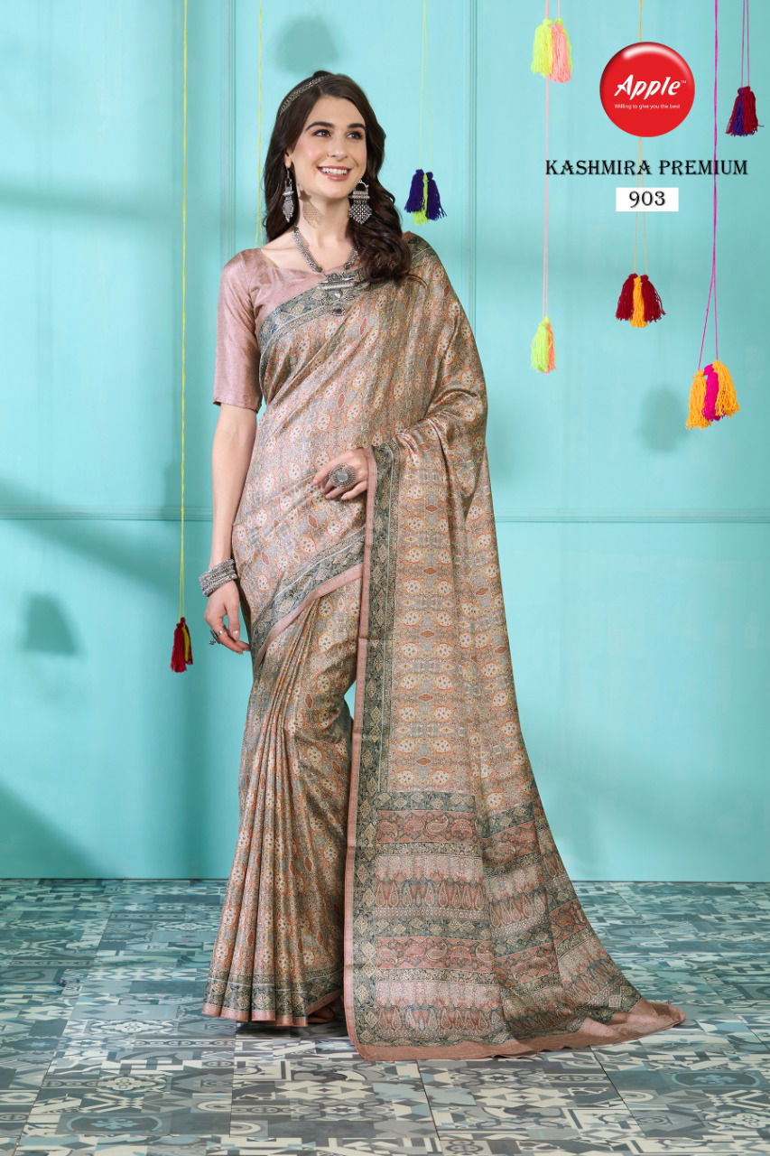 Apple Kashmira Premium Vol 9 Designer Ethnic Wear Wholesale Painted Sarees
